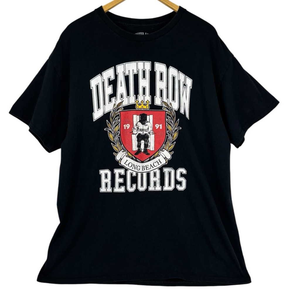 VTG Death Row Records 1991 Short Sleeve Crew Neck Graphic Logo Tee Shirt XL
